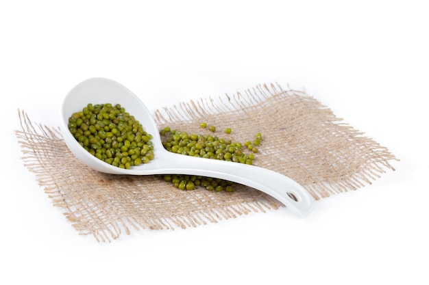 Mung beans isolated on white background