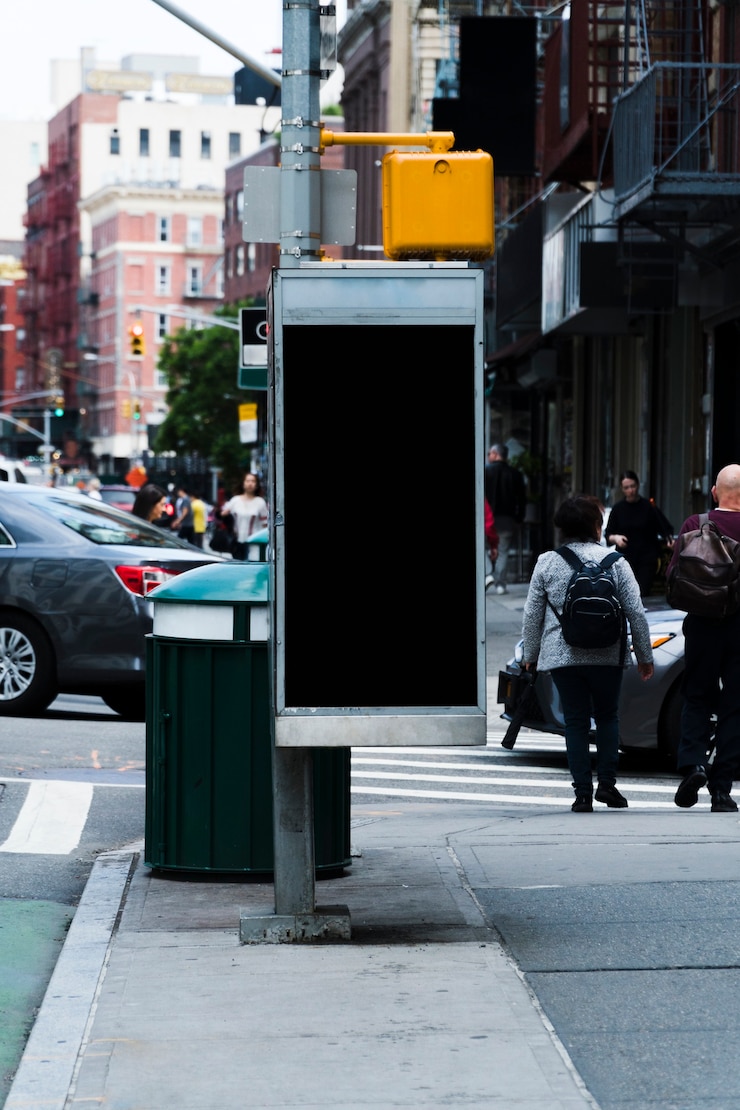 Free Photo mupi template in urban environment