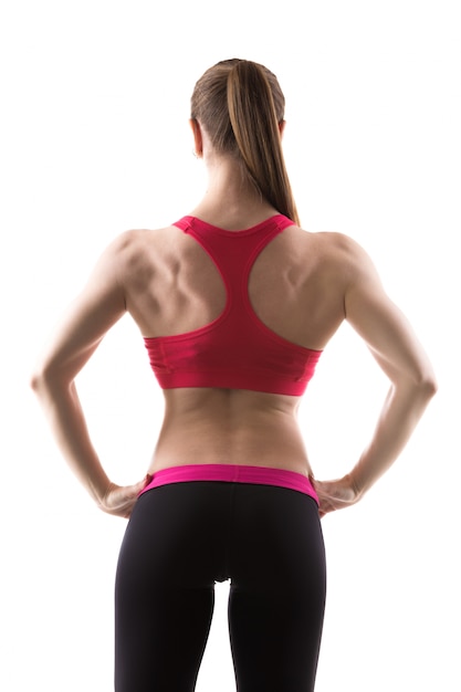 Free photo muscle woman back