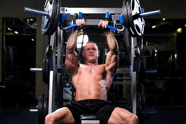 Muscular man in a gym