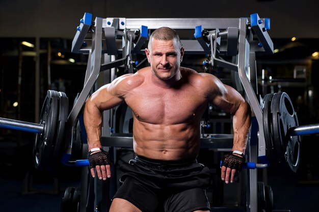 Muscular man in a gym