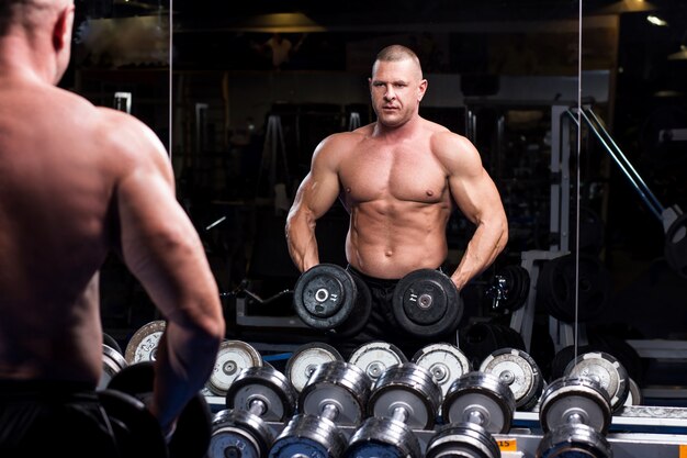 Muscular man in a gym