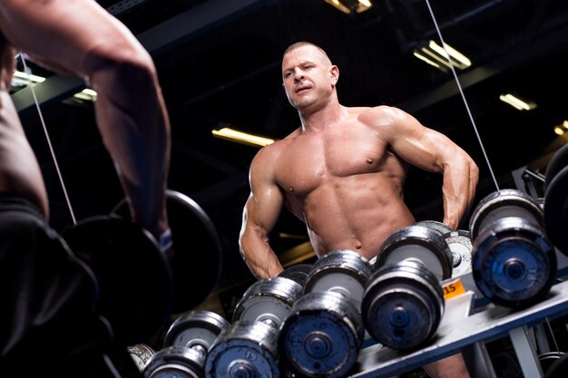 Muscular man in a gym