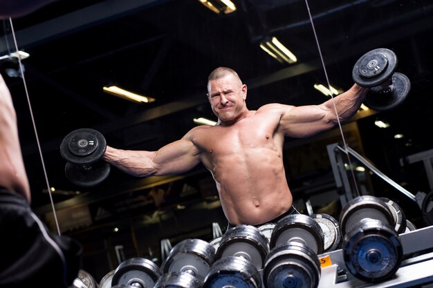 Muscular man in a gym