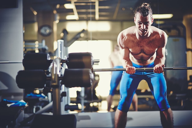 muscular man with strong arms