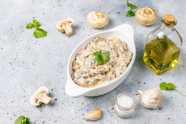 Mushroom cream sauce.