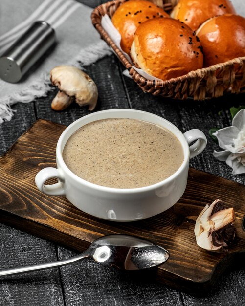 Mushroom soup on the table