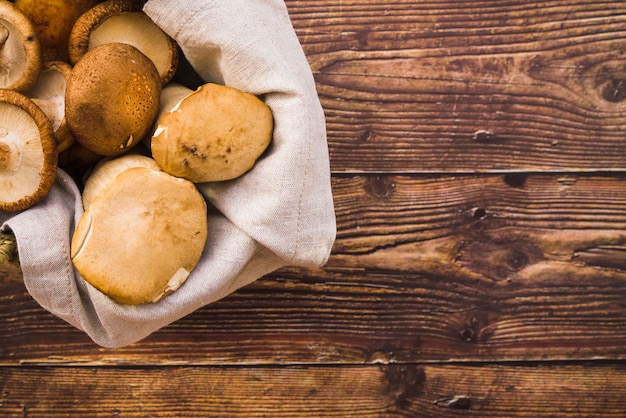 Mushrooms in basket