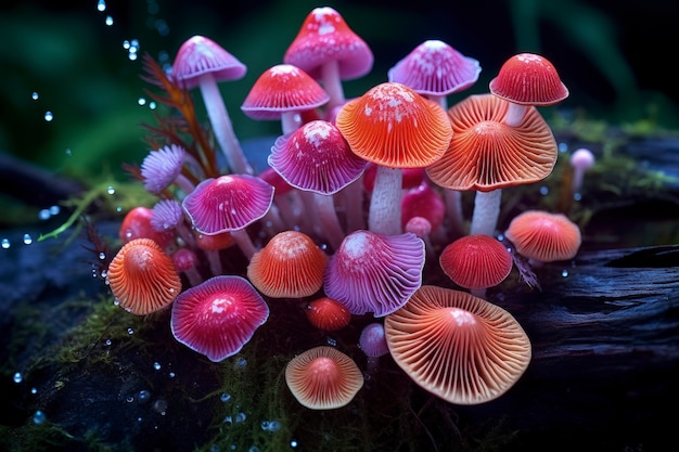 Free photo mushrooms growing in forest