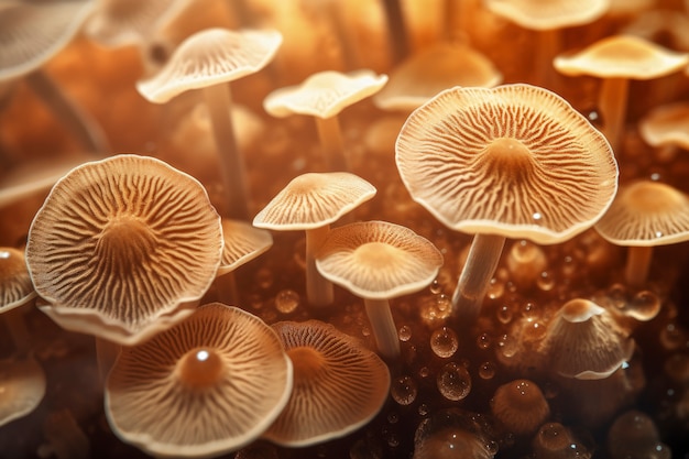 Free photo mushrooms growing in forest