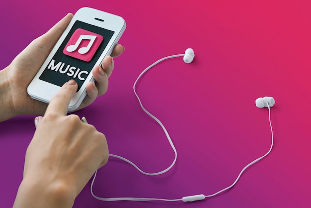 Foto gratuita musica auido mp3 player podcast song sound concept