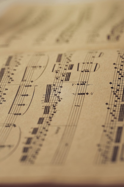 Music notes on scores