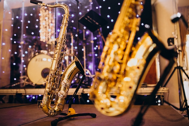 Free photo musical instruments isolated on a party evening