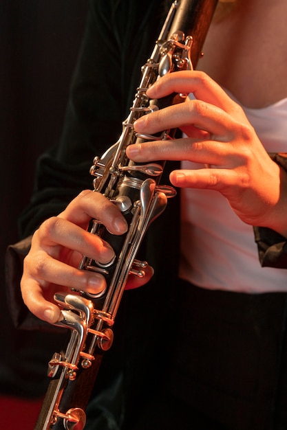 Free photo musician celebrating jazz day event