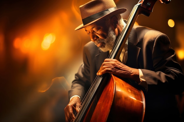 Musician playing bass