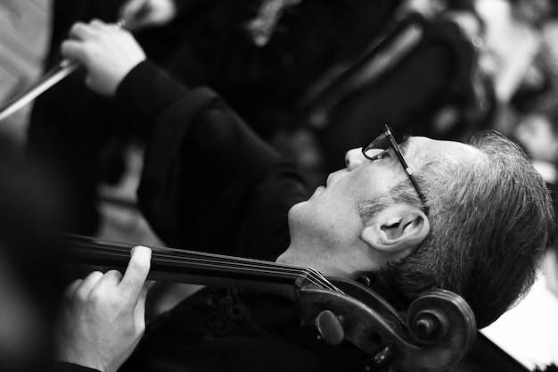 Free photo musicians performing at aram khachatryan concert hall