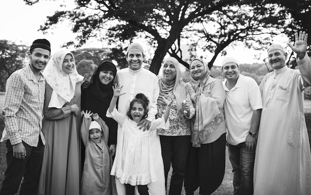 Free photo muslim family having a good time outdoors