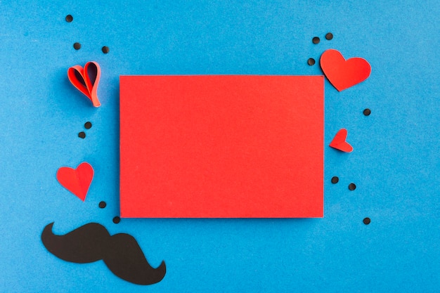 Mustache and hearts