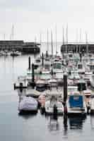 Free photo mutriku city port with boats