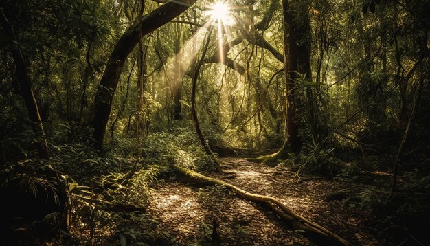 Mysterious ancient forest holds spiritual wilderness secrets generated by AI