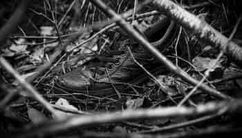 Free photo mysterious creature in spooky forest