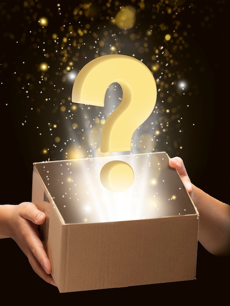 Free photo mystery box with gifts  concept