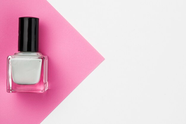 Nail varnish in flat lay