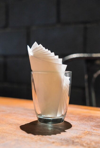 napkin on wooden table