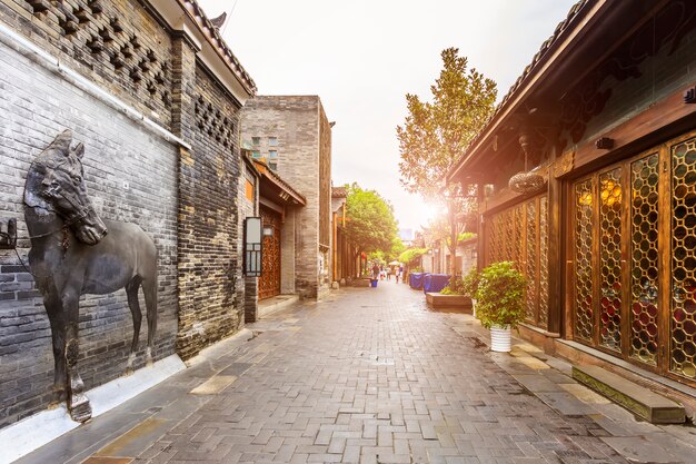 narrow chinese town china old house