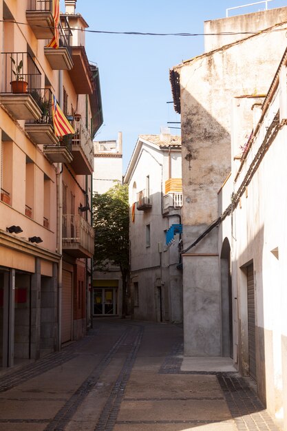 narrow street of European town. Banyoles