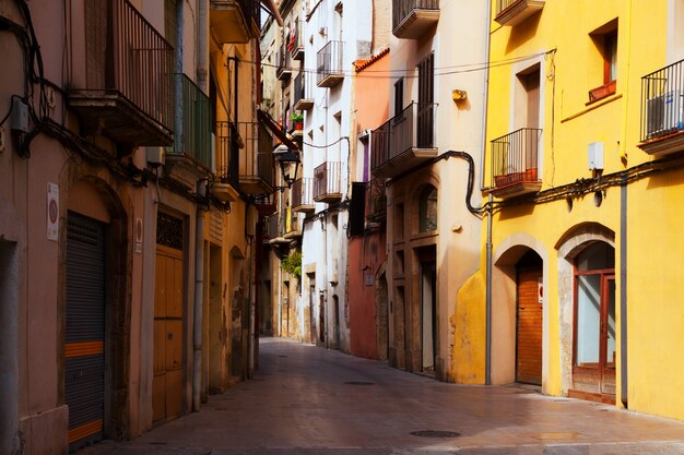 Narrow street in old town. Tarragona