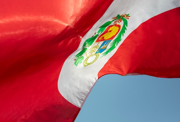 National peru flag with symbol