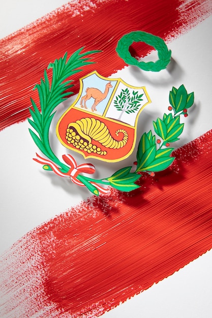 Free photo national peru flag with symbol