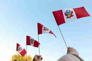 Free photo national silk peru flag outdoors