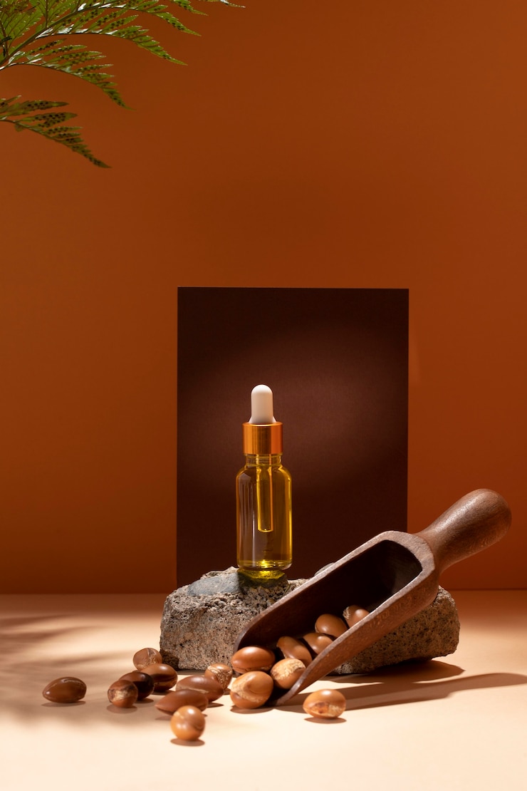 Free Photo natural argan oil dropper composition