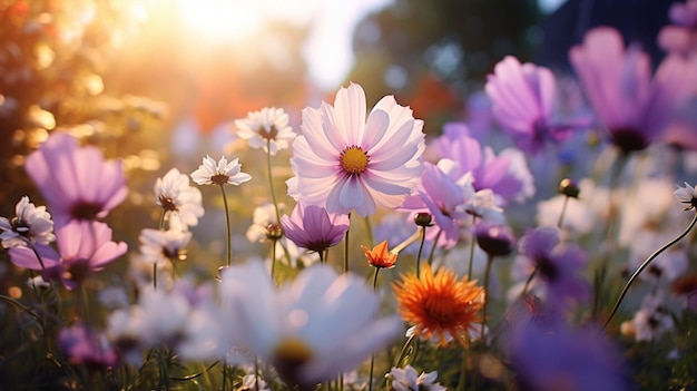 A natural background of a flower garden