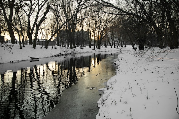 Природный красивый пейзаж с рекой