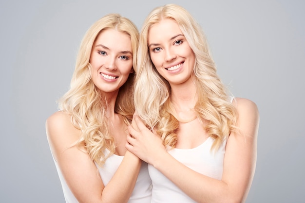 Natural beauty of blonde twins