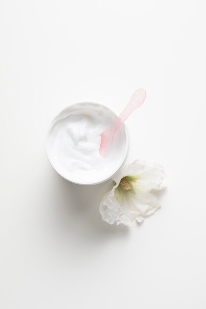 Natural body butter with white background