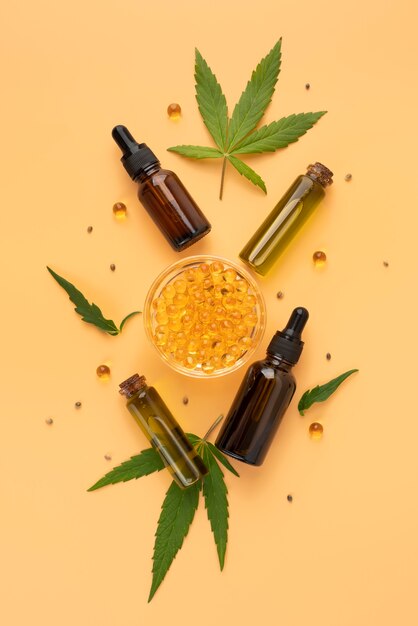 Bottiglia di olio di cannabis naturale