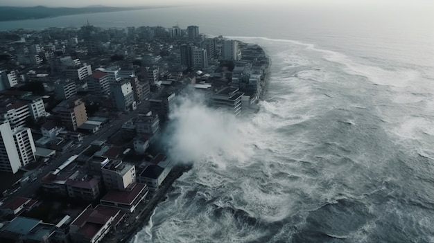 Foto gratuita concetto di disastro naturale con alluvione