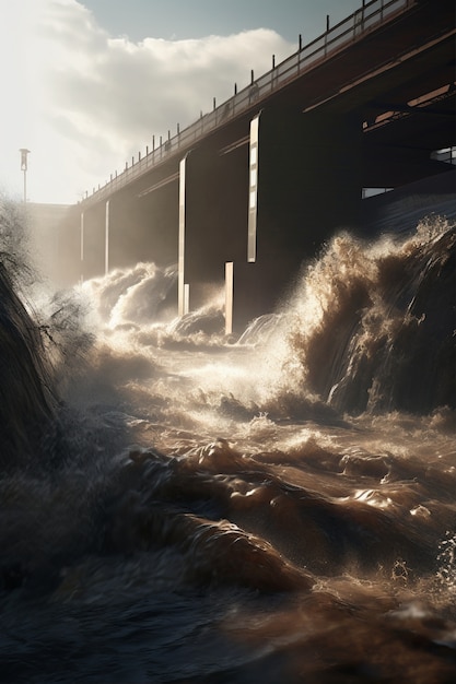 Foto gratuita concetto di disastro naturale con alluvione