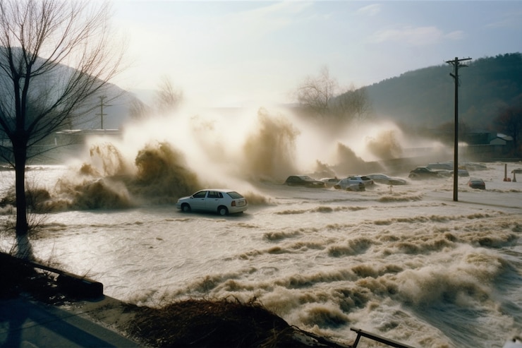 Free Photo natural disaster concept with flood