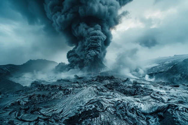 Free photo natural disaster volcanic eruption