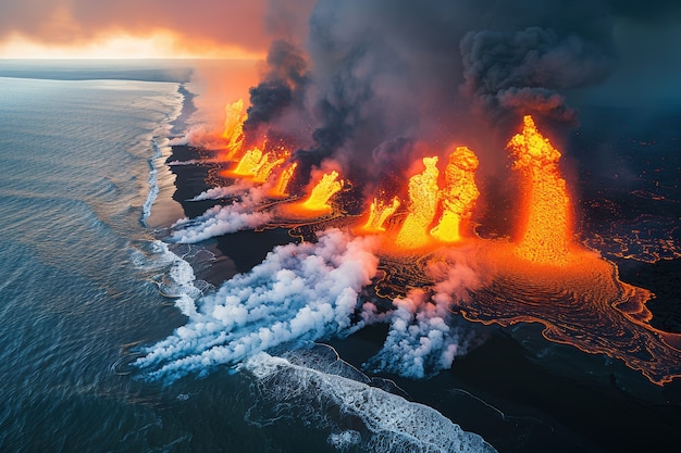 Free photo natural disaster volcanic eruption
