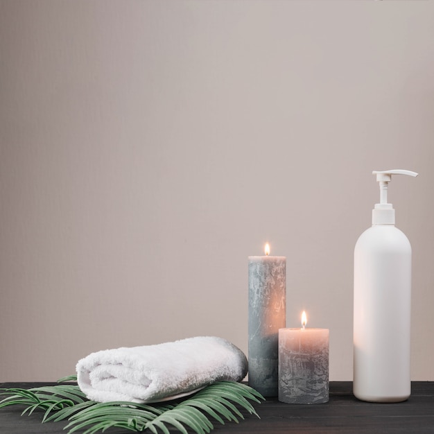 Natural elements for spa with candles