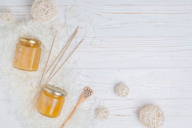 Natural elements for spa with honey