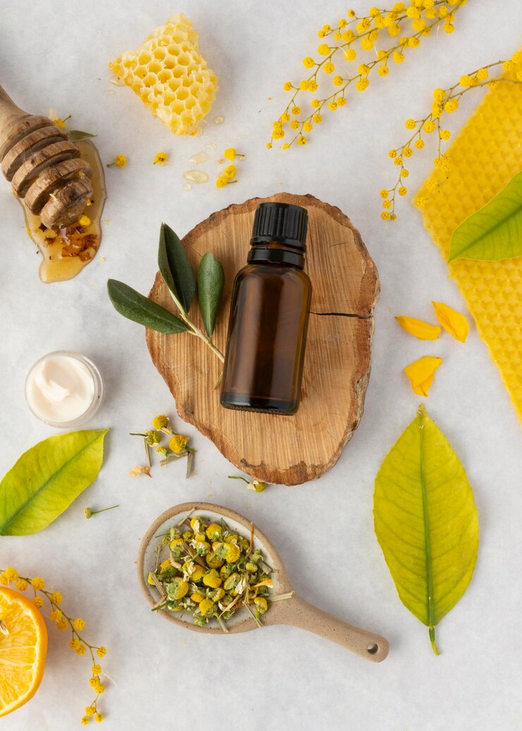 Free Photo natural ingredients arrangement top view