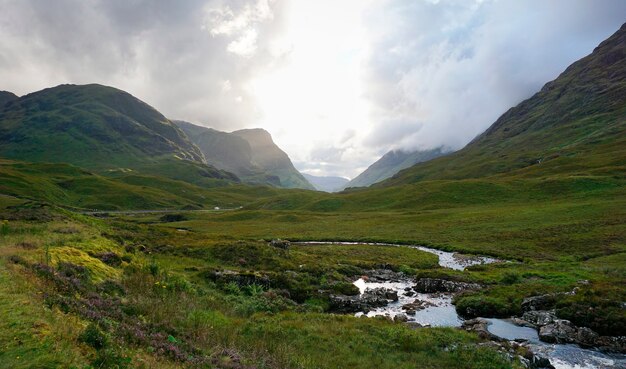 スコットランドの高地の自然景観