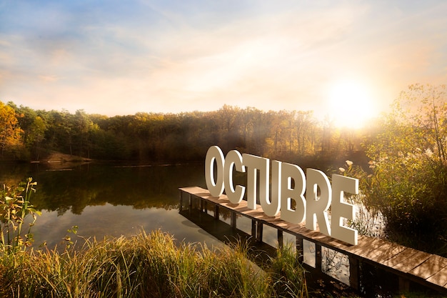 Foto gratuita paesaggio naturale con fiume e ponte